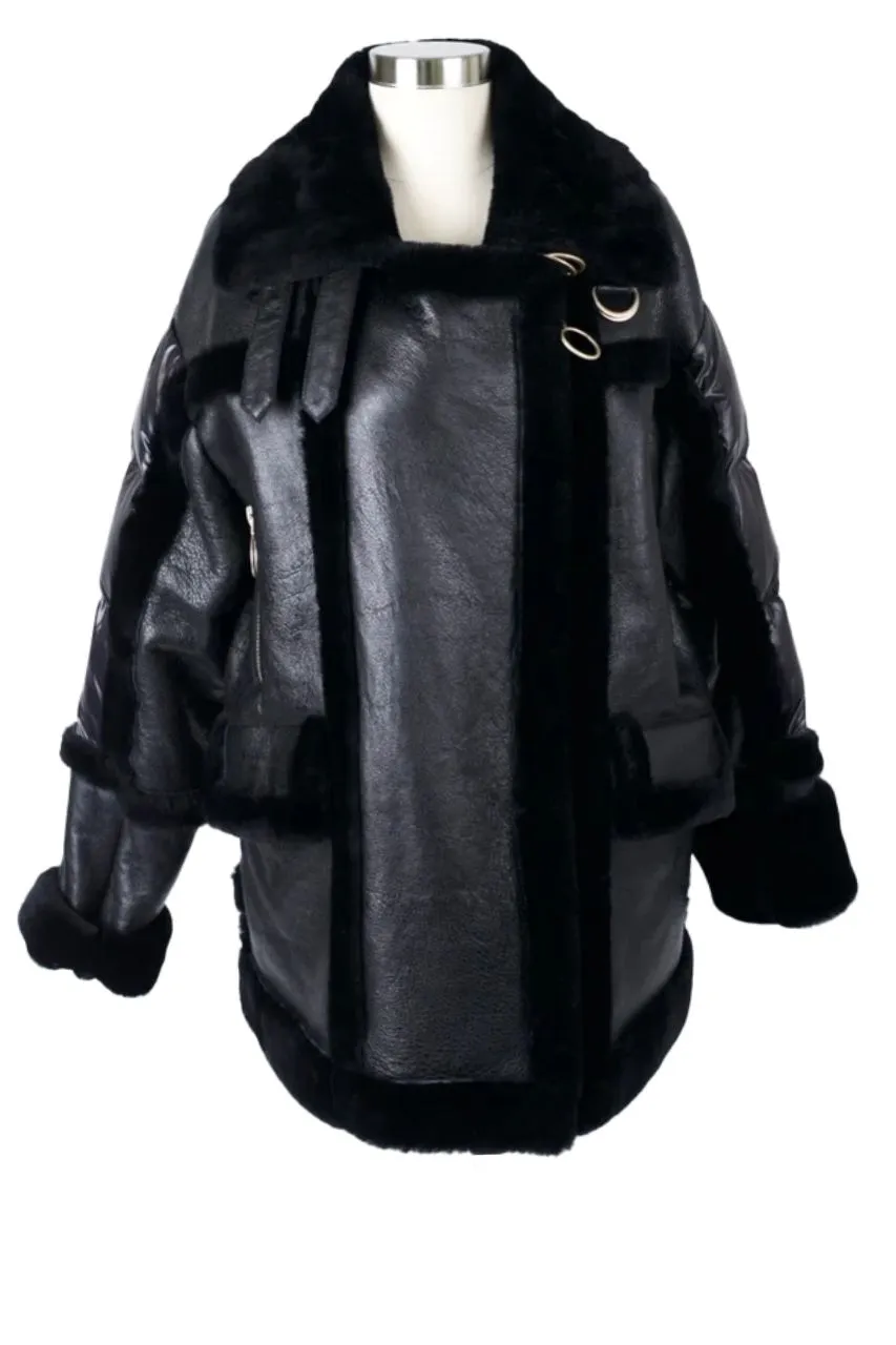 Leather Shearling Coat