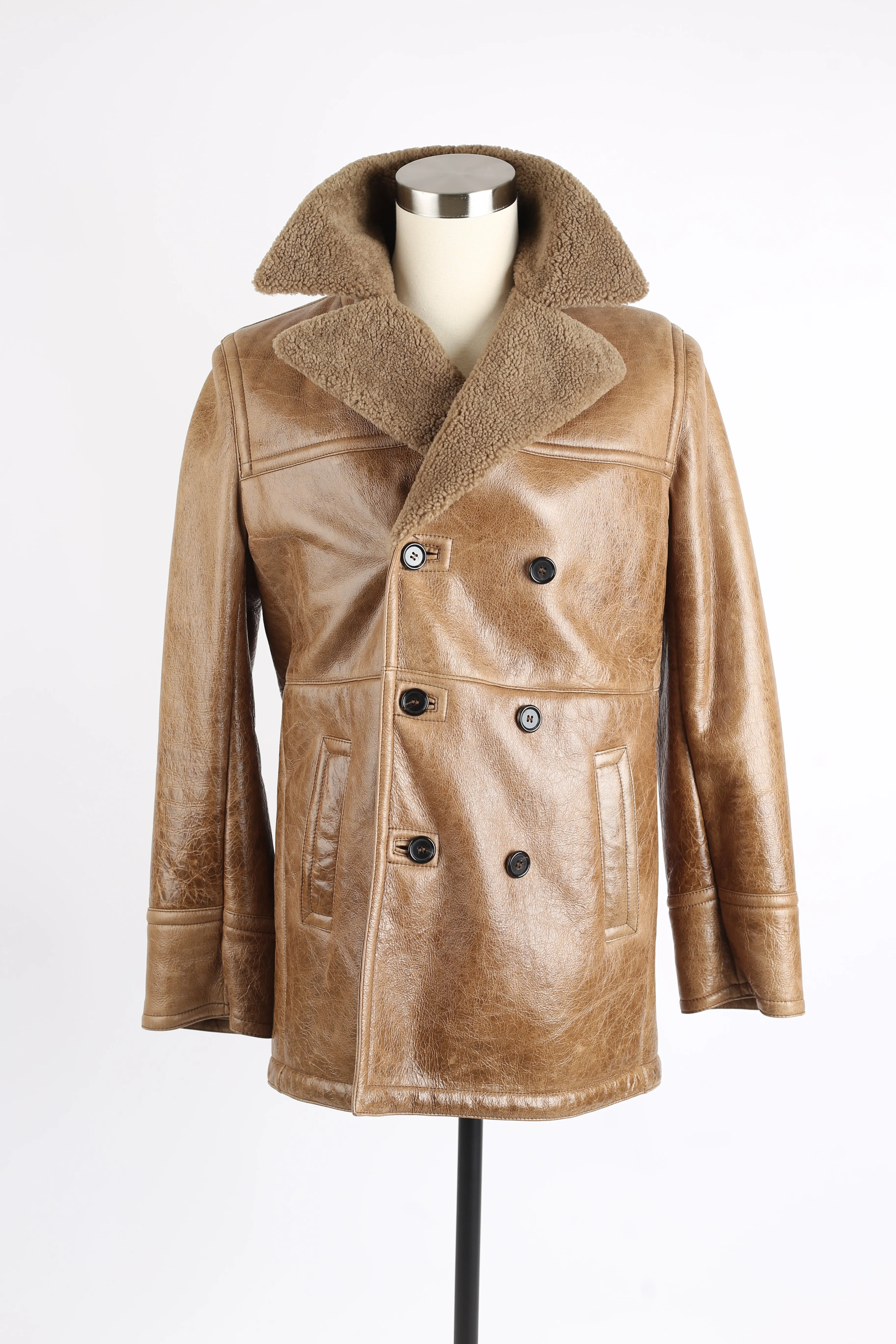 Leather Shearling Lined Coat