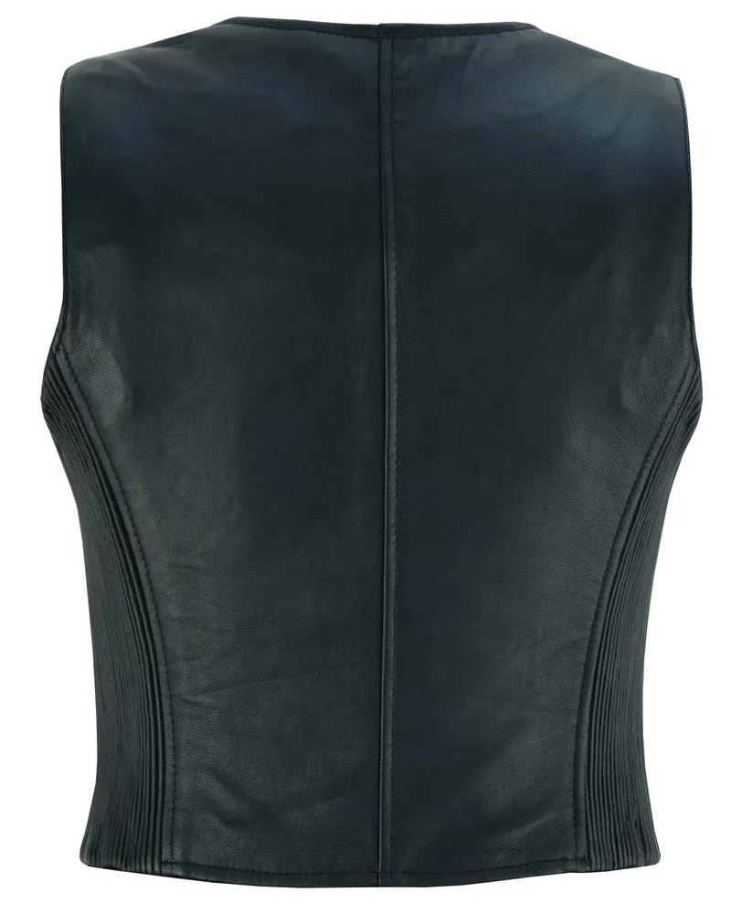 Leather Women's Stylish Lightweight Zipper Front Vest