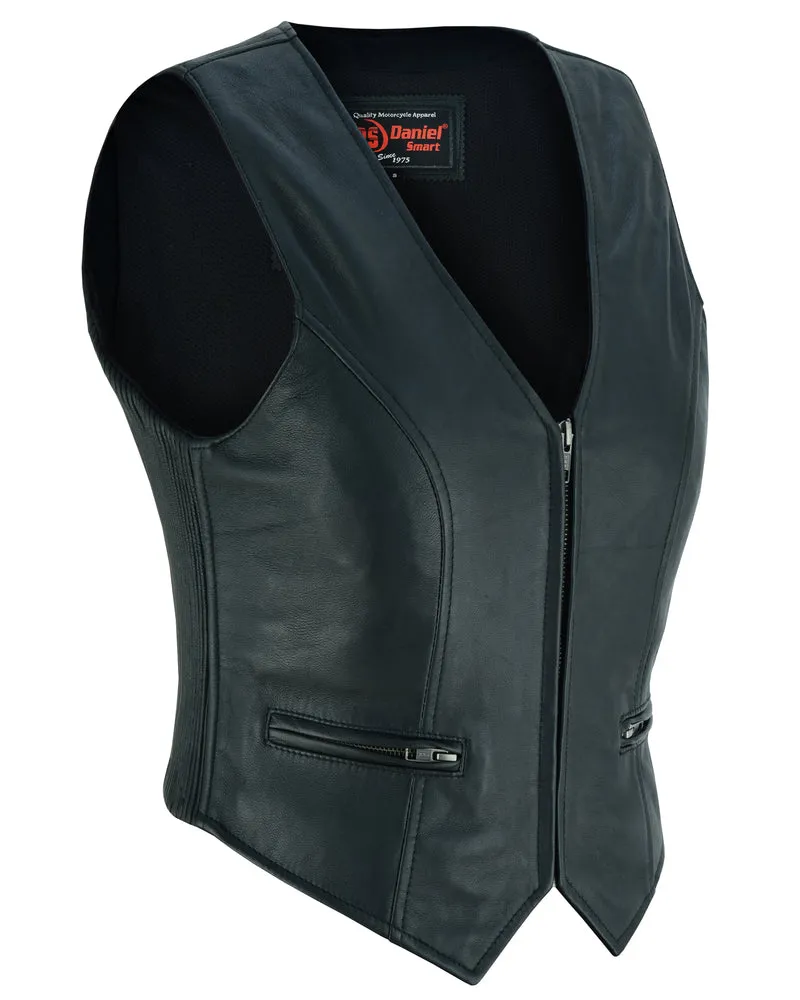 Leather Women's Stylish Lightweight Zipper Front Vest