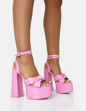 Leo Edition Wide Fit Baby Pink Patent Platform High Heels