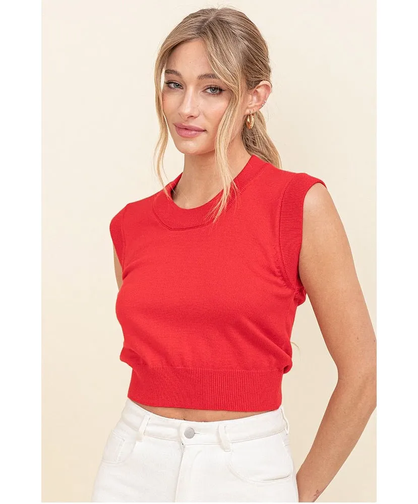 Lexie Sleeveless Cropped Sweater