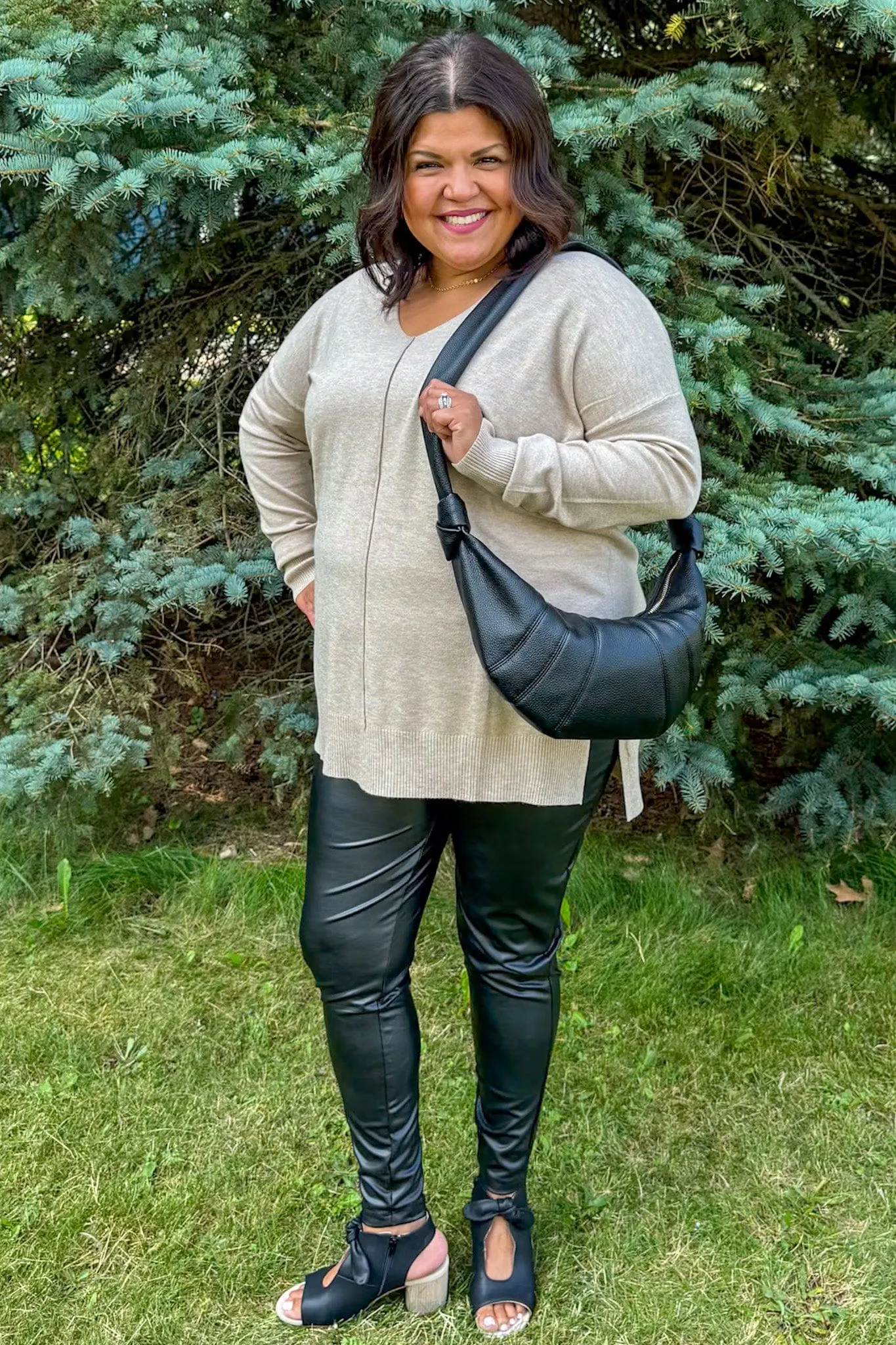 Light Mocha V-Neck Butter Sweater