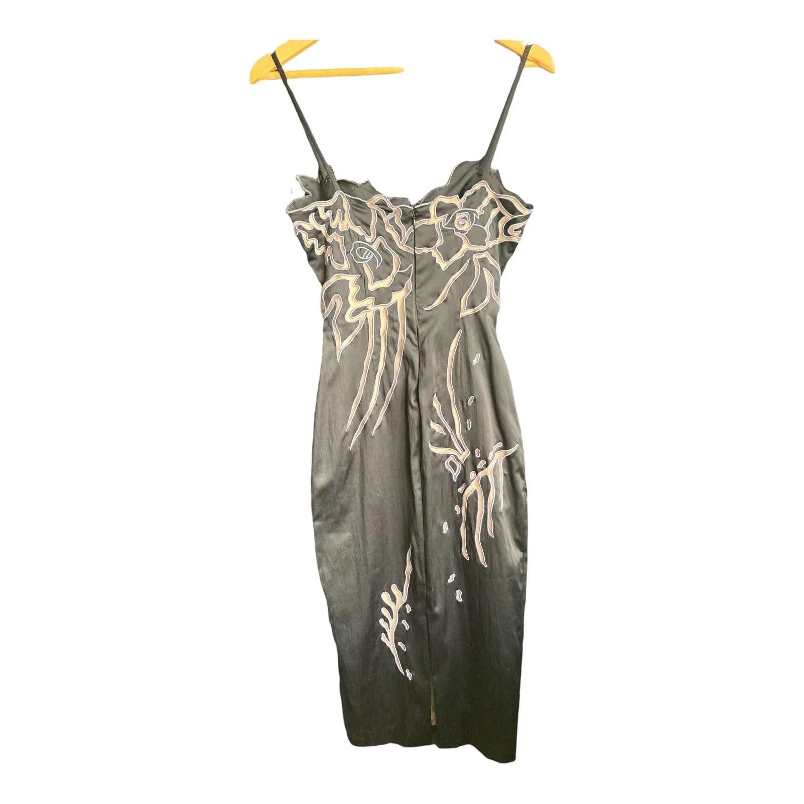 Mandalay Black Embroidered Strappy Dress UK Size 4