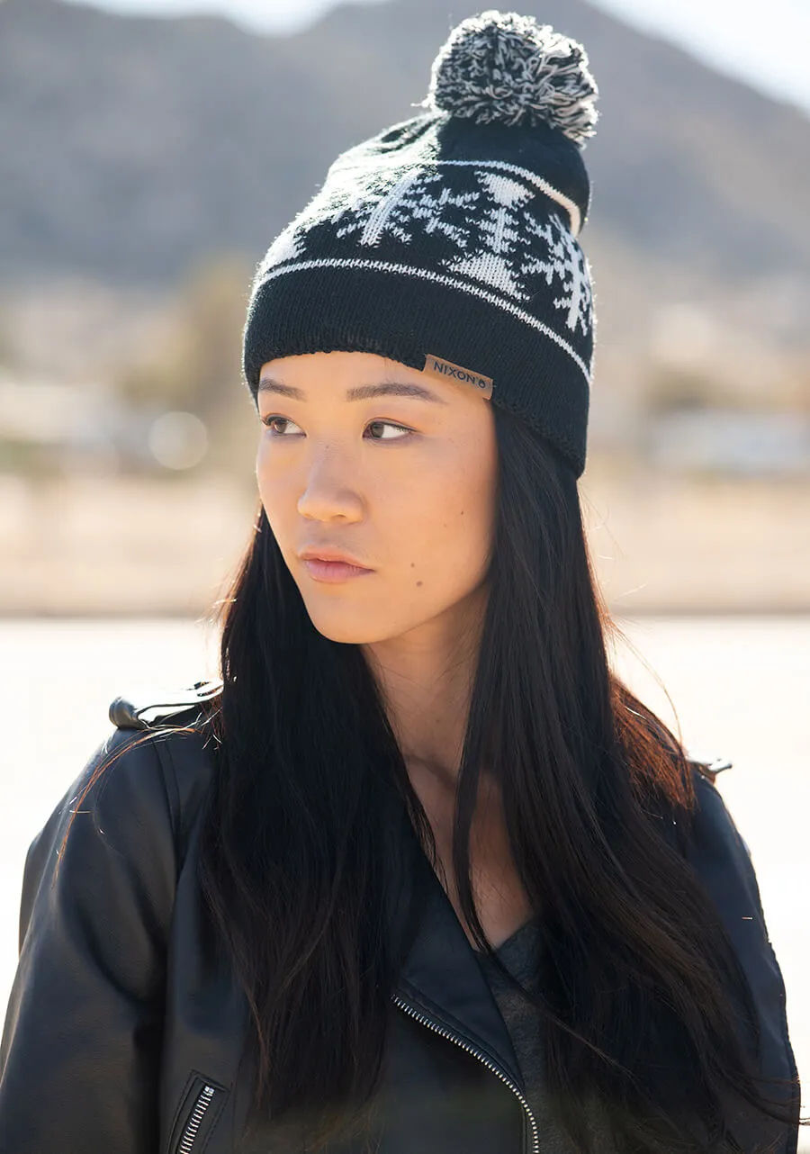 Meister Wool Pom Beanie - Black / White