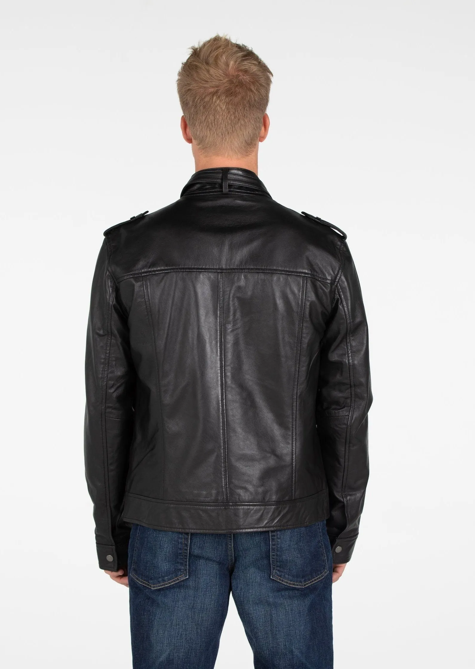 Mens Fitted Cabone Leather Jacket