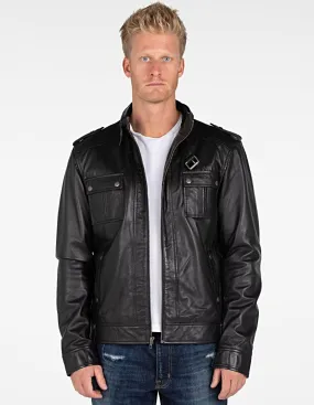 Mens Fitted Cabone Leather Jacket