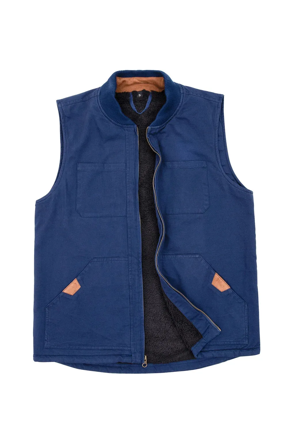 Men's Work Utility Canvas Vest, Sherpa Lined