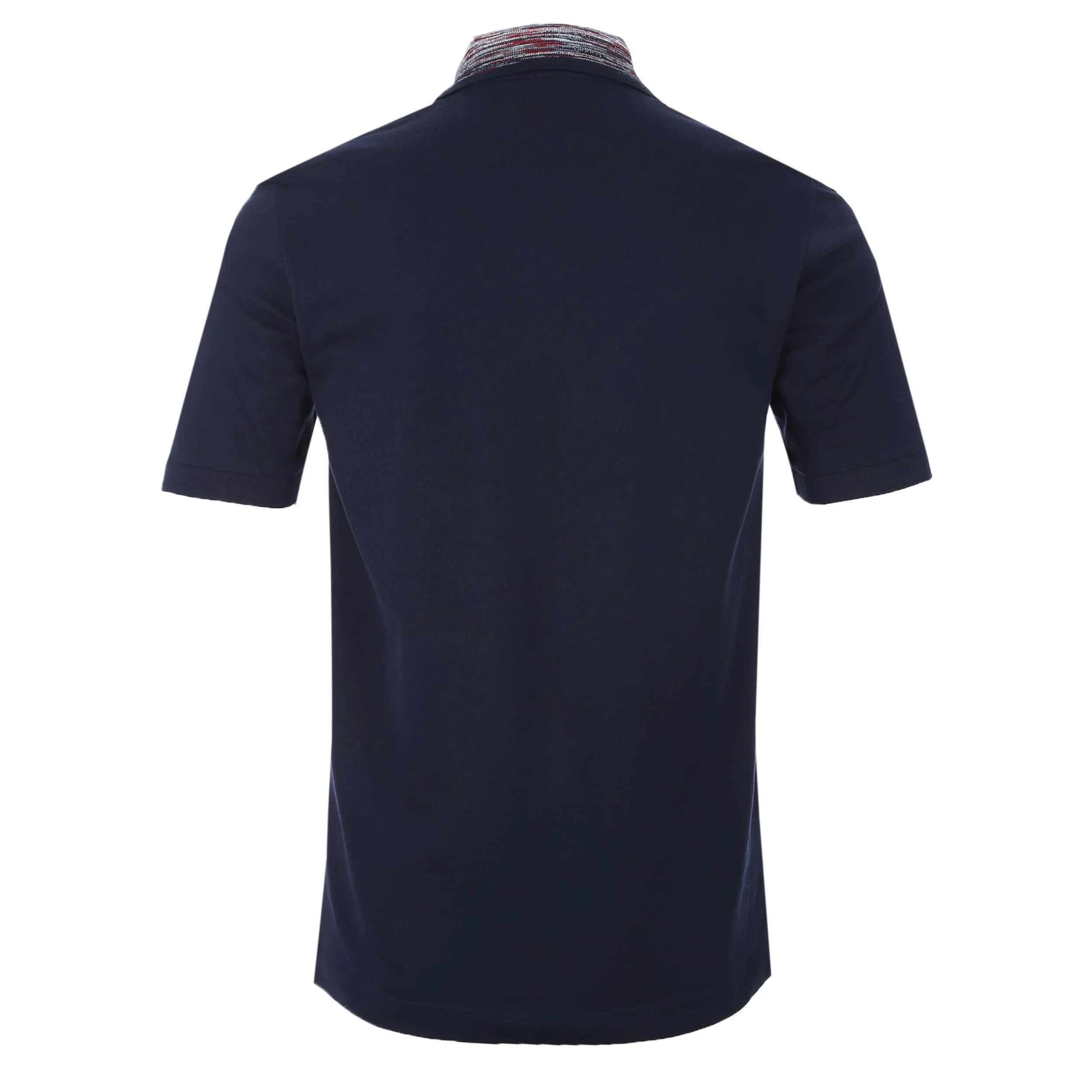 Missoni Red Stripe Collar Polo Shirt in Navy