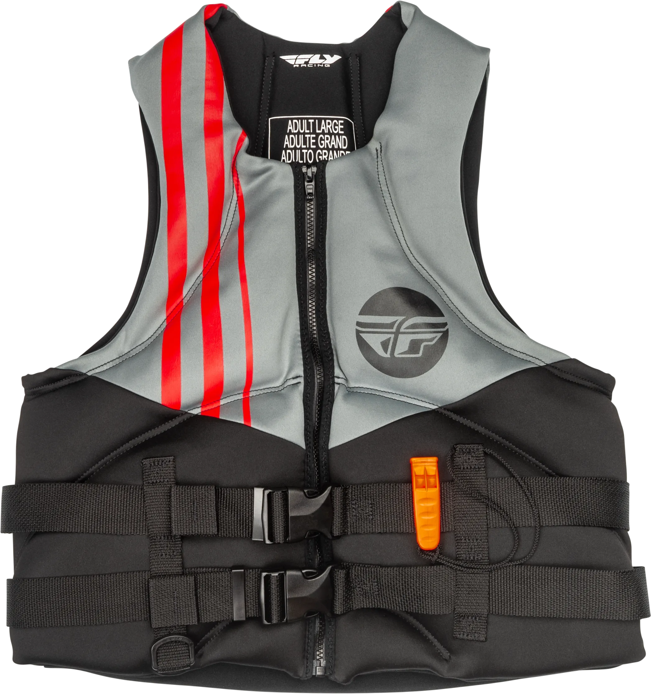 NEOPRENE FLOTATION VEST BLACK/GREY/RED 2X