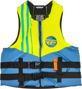 NEOPRENE FLOTATION VEST BLUE/HI-VIS/TEAL XL