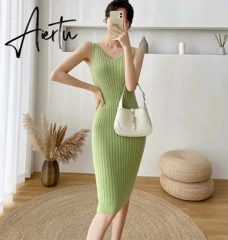 New Fall/Winter Bat Sleeve O-Neck Soft Sweater    Women&#39;s Knitted Vest Long Dress Two-Piece Dress Sets Femme