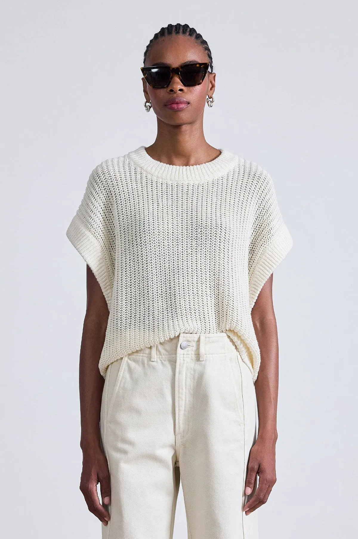 Olivia Linen Vest Cream