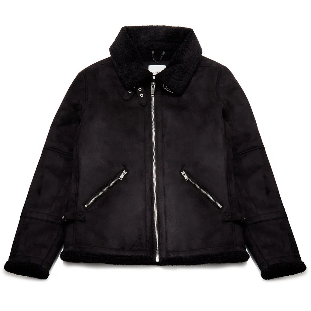 Olof Borg Suede Jacket In Black