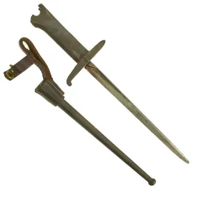 Original British WWI Steel Hilt Pritchard Bayonet for the Webley MkVI Pistol with Scabbard & Frog