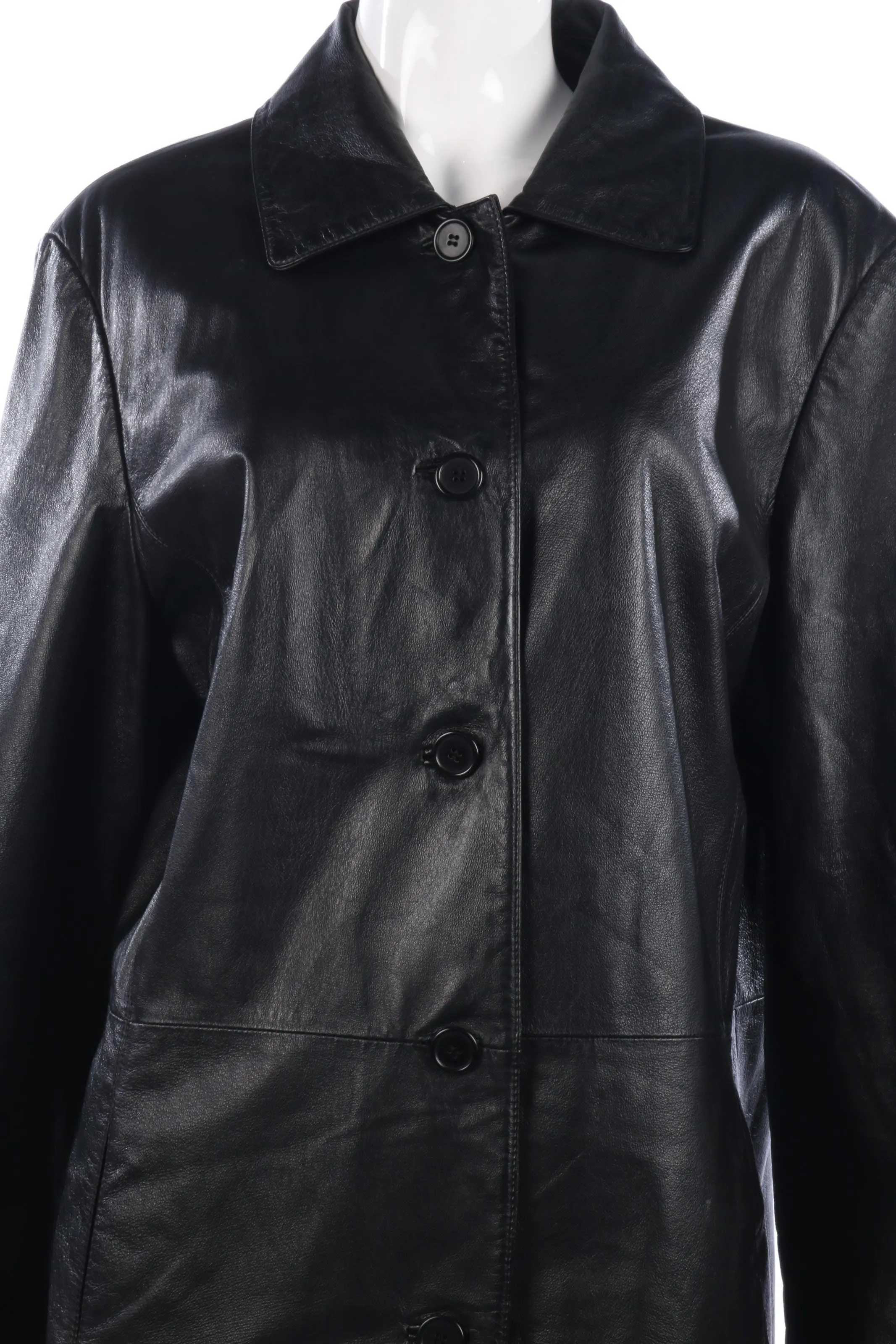 Outbrook women's black leather coat size 14/16