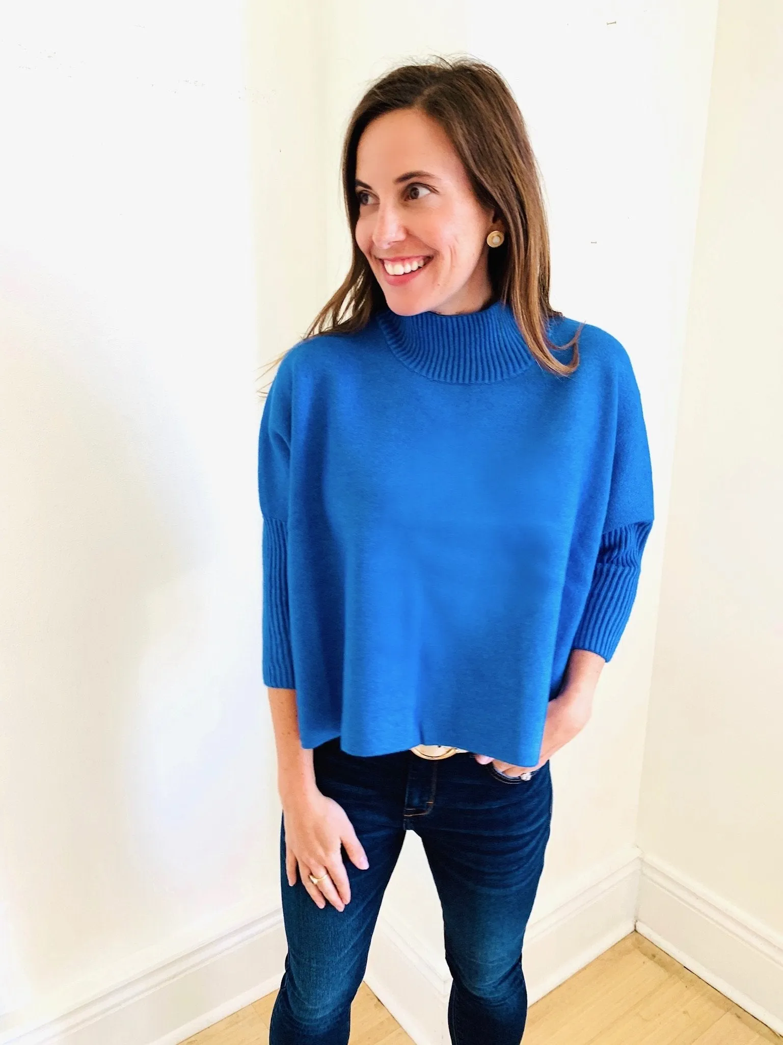 Persian Blue Aja Crop Sweater