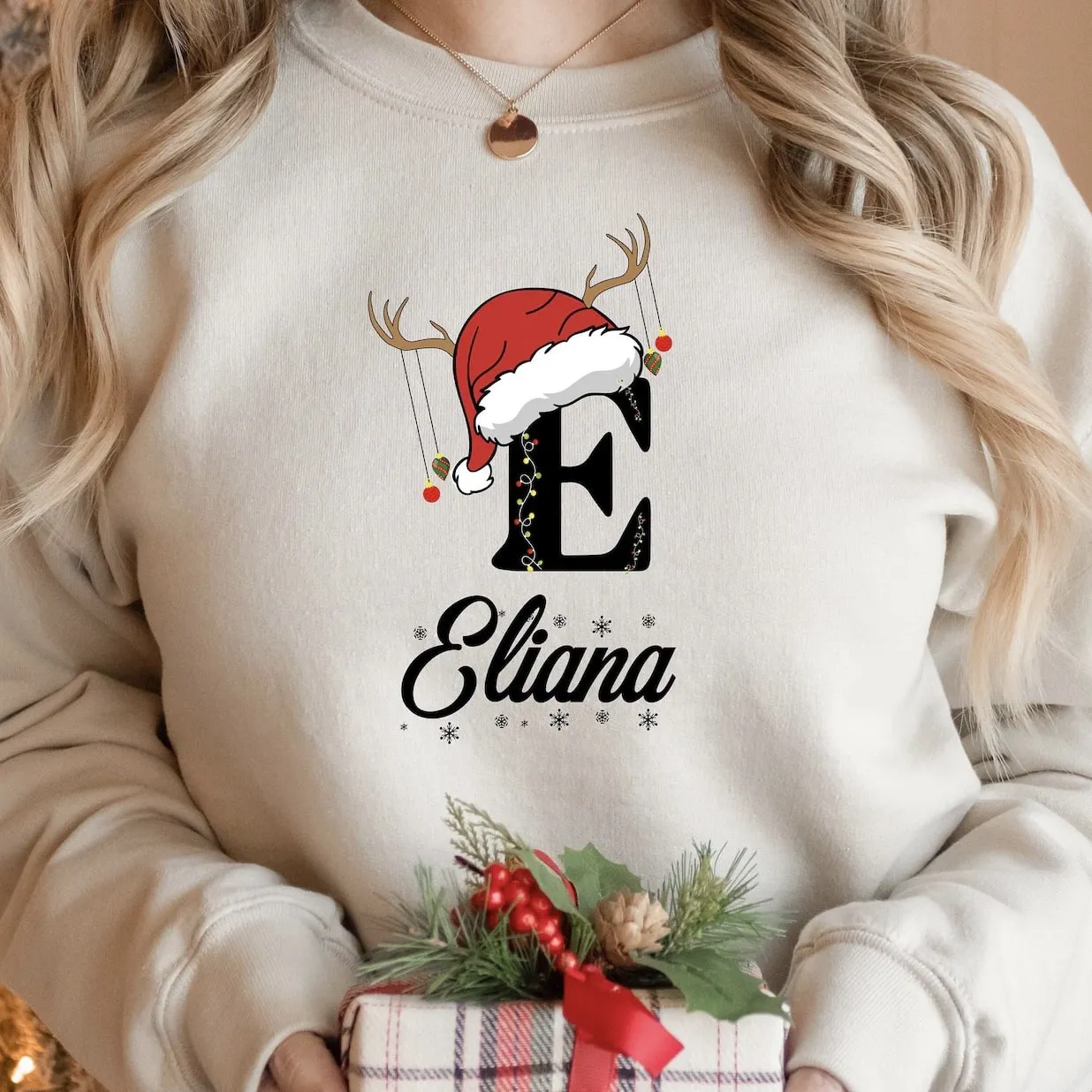 Personalized Family Christmas Sweater with Custom Names – Monogrammed Holiday Sweatshirt Gift