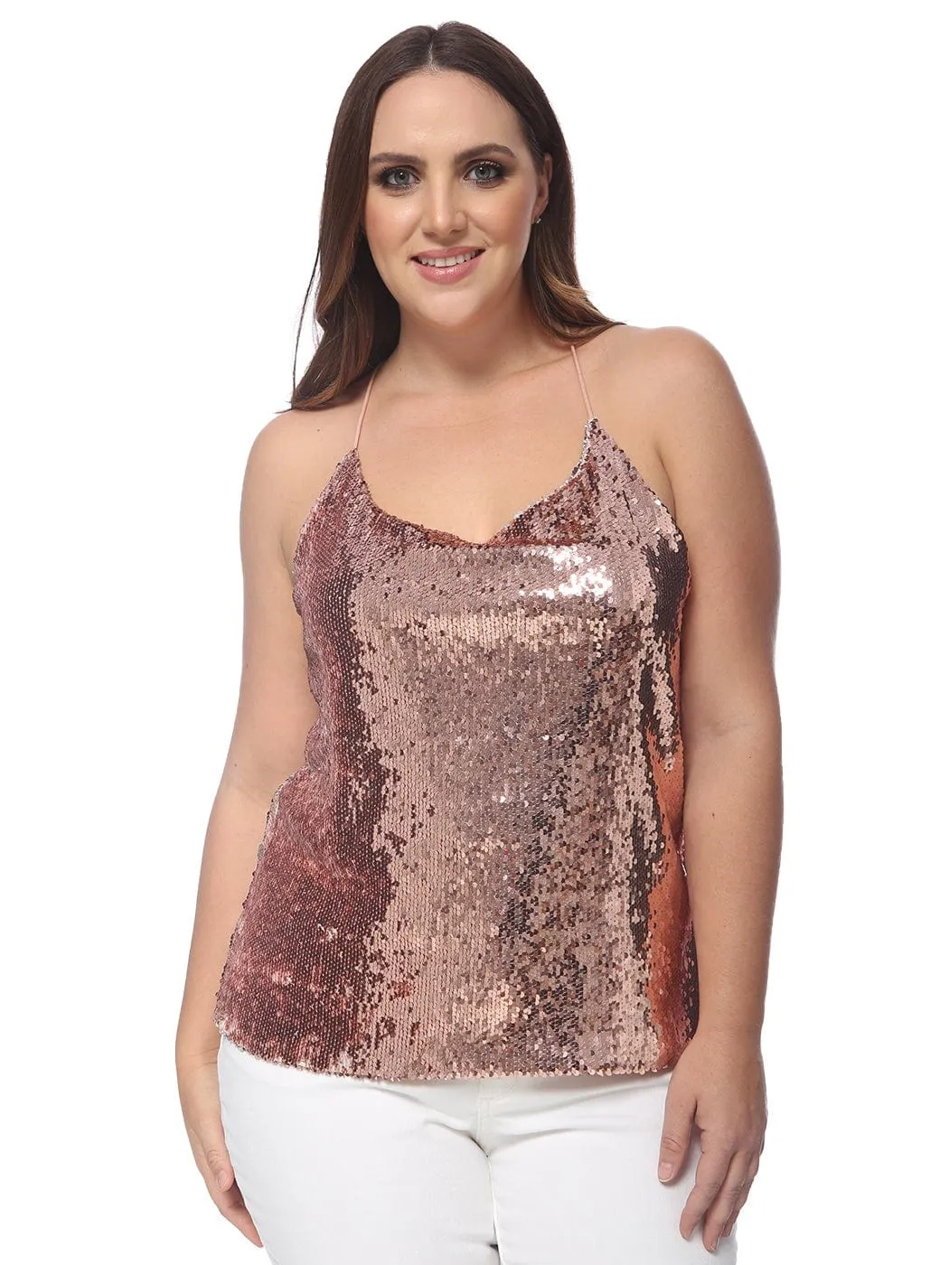 Plus Size Camisole Sequin Tank Top