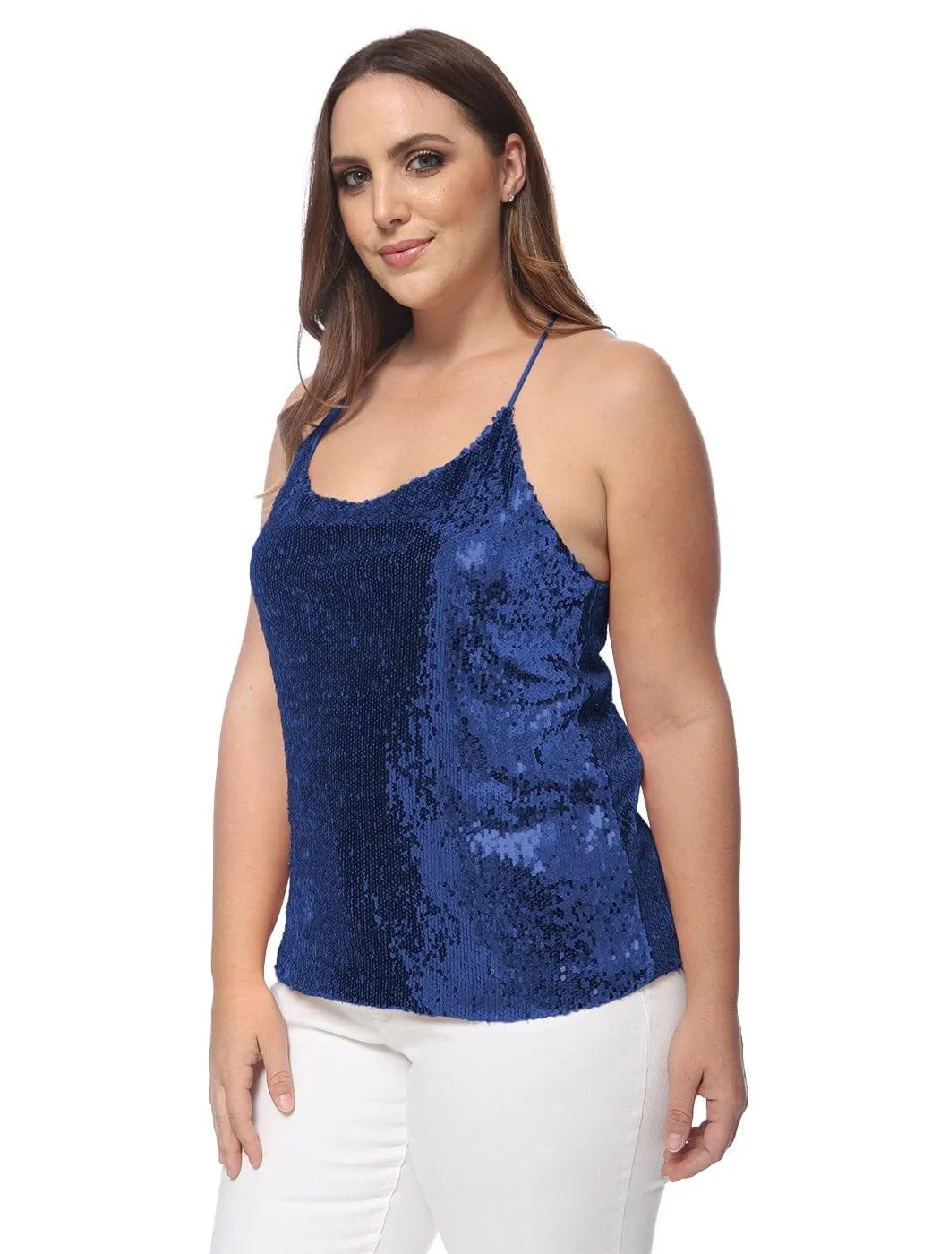 Plus Size Camisole Sequin Tank Top