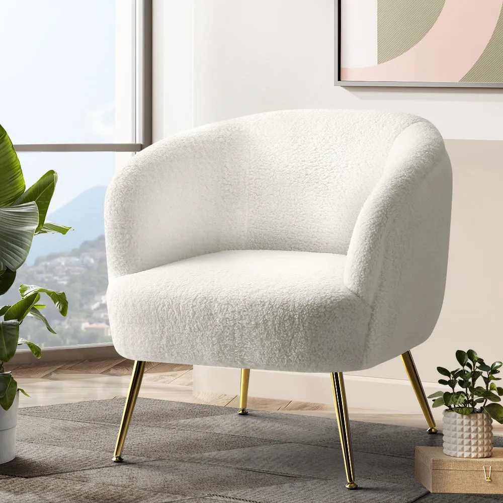 Premium Sherpa Armchair, Winged Backrest Accent Chair - Artiss