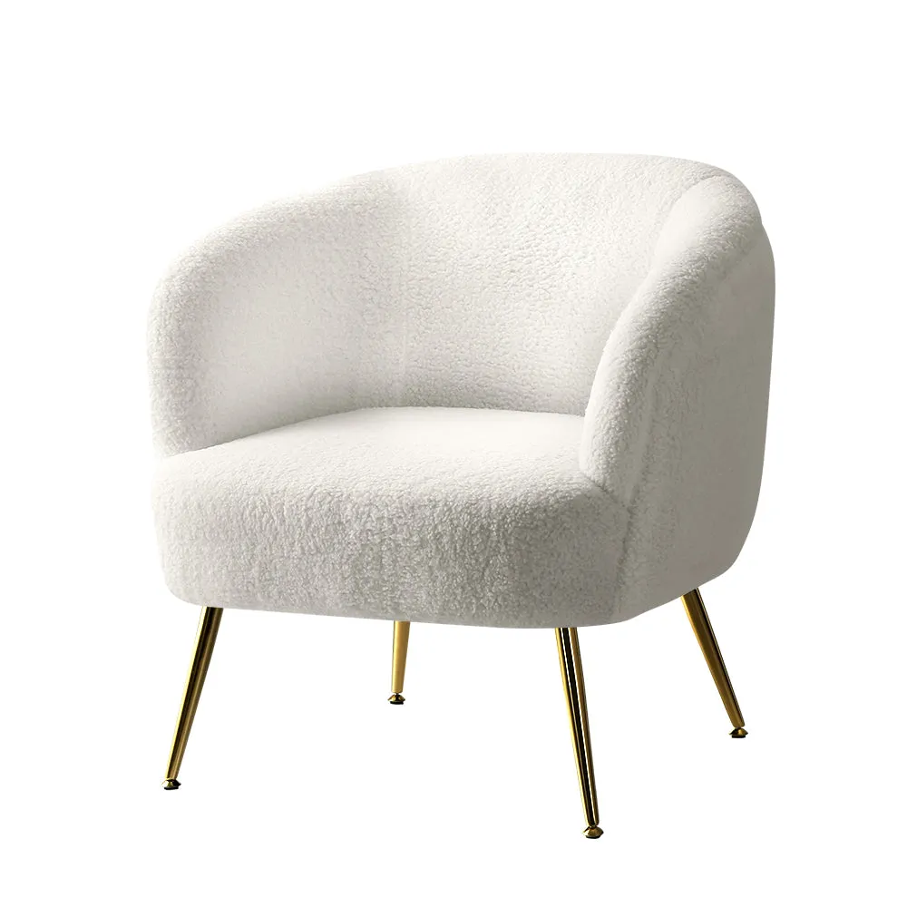 Premium Sherpa Armchair, Winged Backrest Accent Chair - Artiss