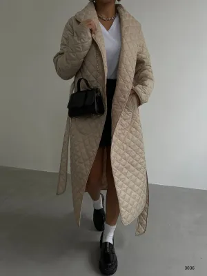 Quilted Pattern Trench Coat