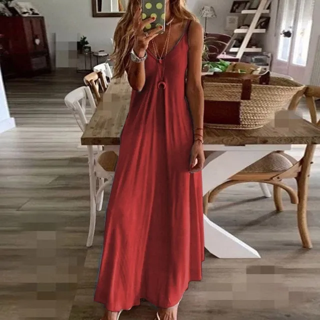 "Phoenix" V Neck Maxi Dress