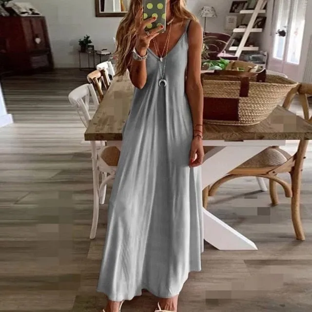 "Phoenix" V Neck Maxi Dress