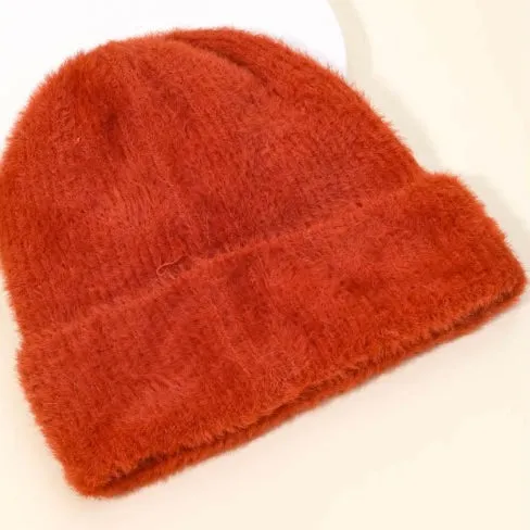 Ribbed Beanie - Rust