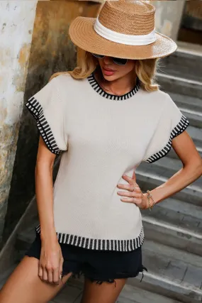 Ringer Ruffle Sleeve Sweater