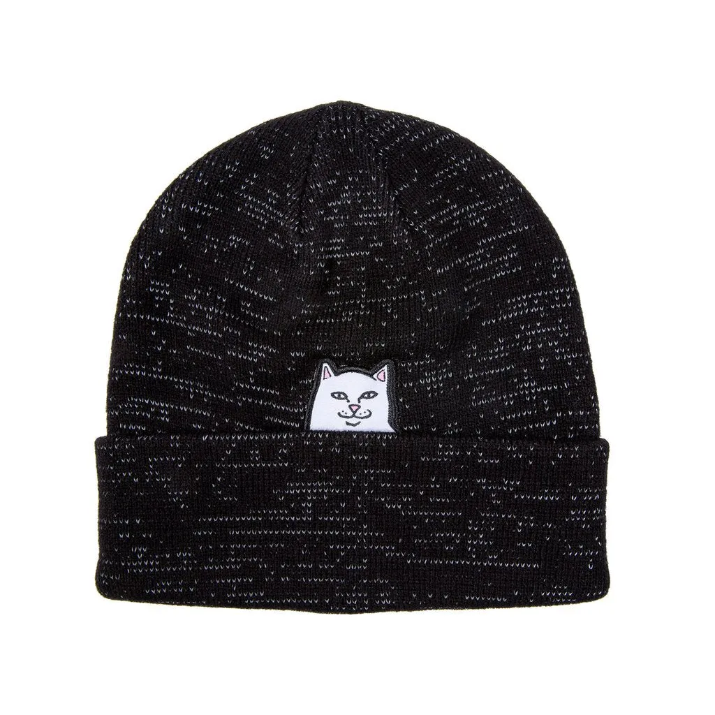 Rip 'n' Dip Lord Nermal Ribbed Beanie (Black Reflective Yarn)