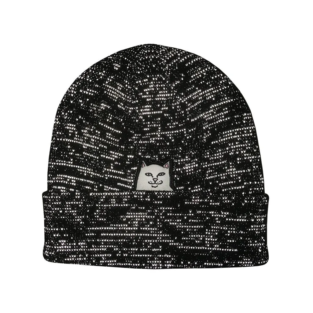 Rip 'n' Dip Lord Nermal Ribbed Beanie (Black Reflective Yarn)