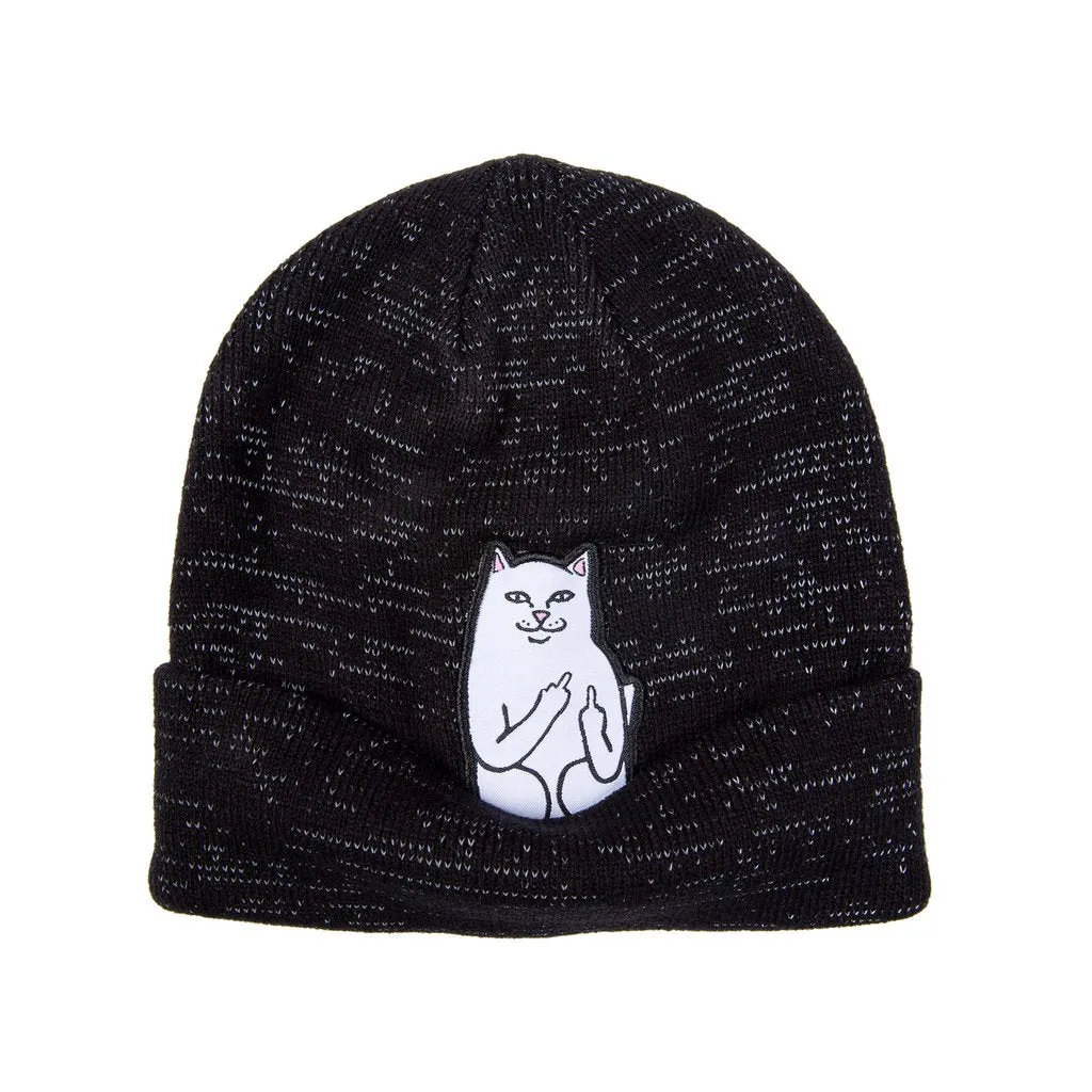 Rip 'n' Dip Lord Nermal Ribbed Beanie (Black Reflective Yarn)