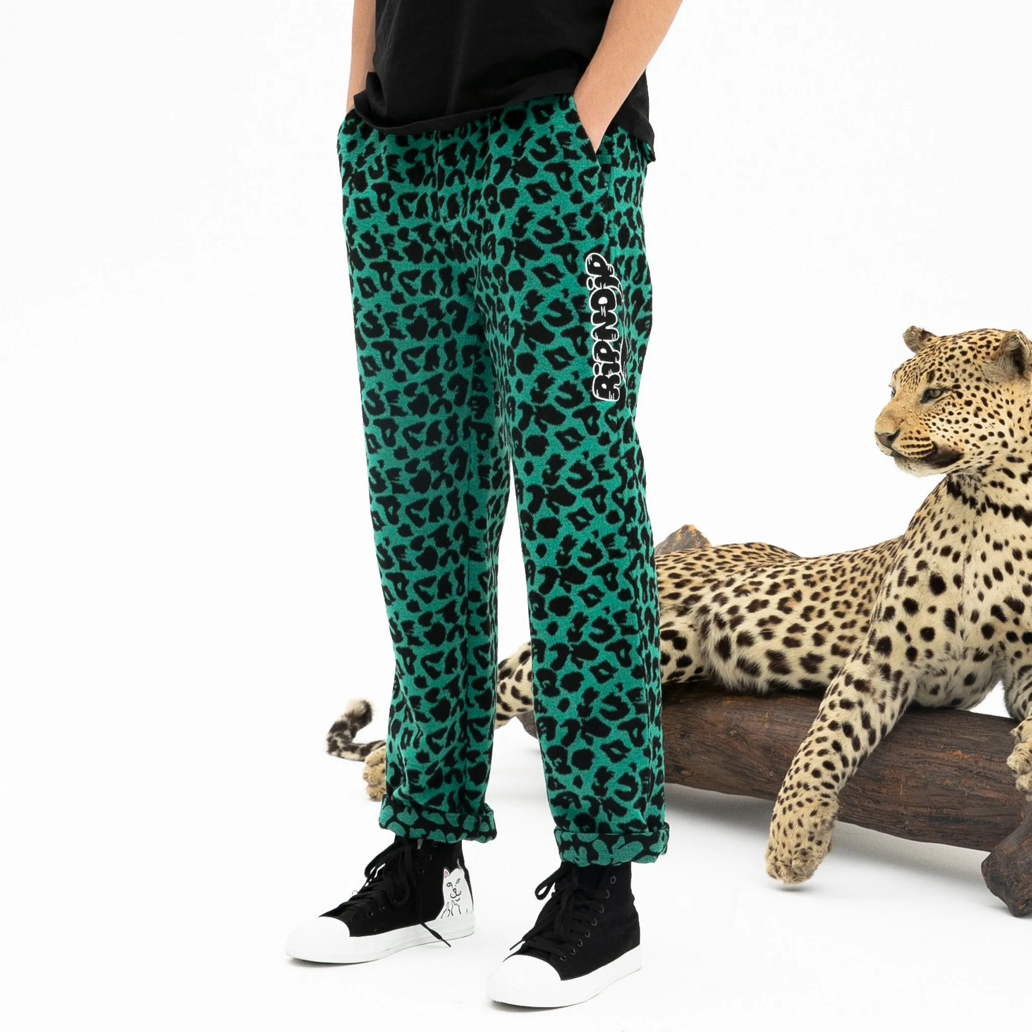 Ripntail Cheetah Pants (Teal / Black)