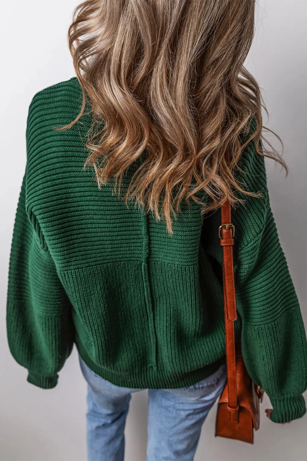 Round Neck Dropped Shoulder Sweater