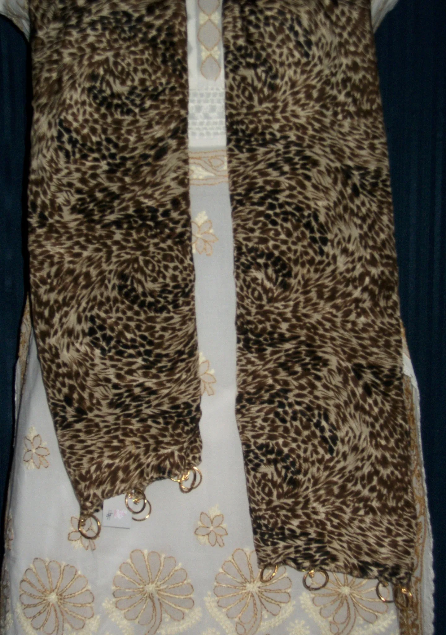 Scarf 1696 Silk Brown Tiger Dupatta Chunni Shawl Shieno