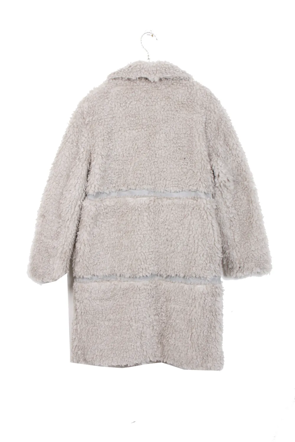 Shaggy Teddy Coat with PU Detail