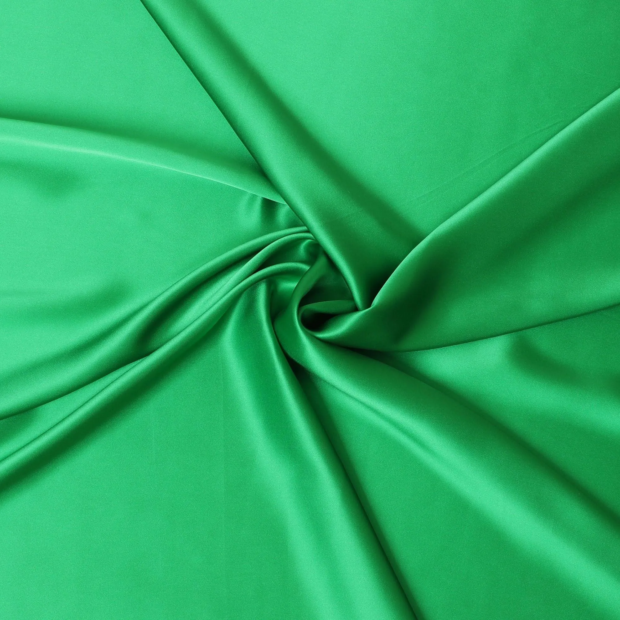 Sharmock green plain 100% Pure silk satin fabric-D9312