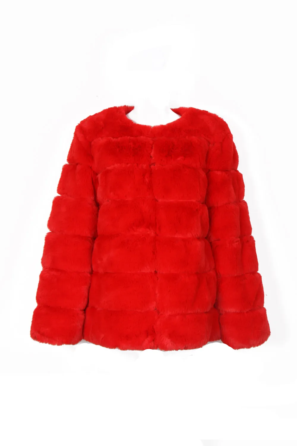 Soft Faux Fur Panel Coat