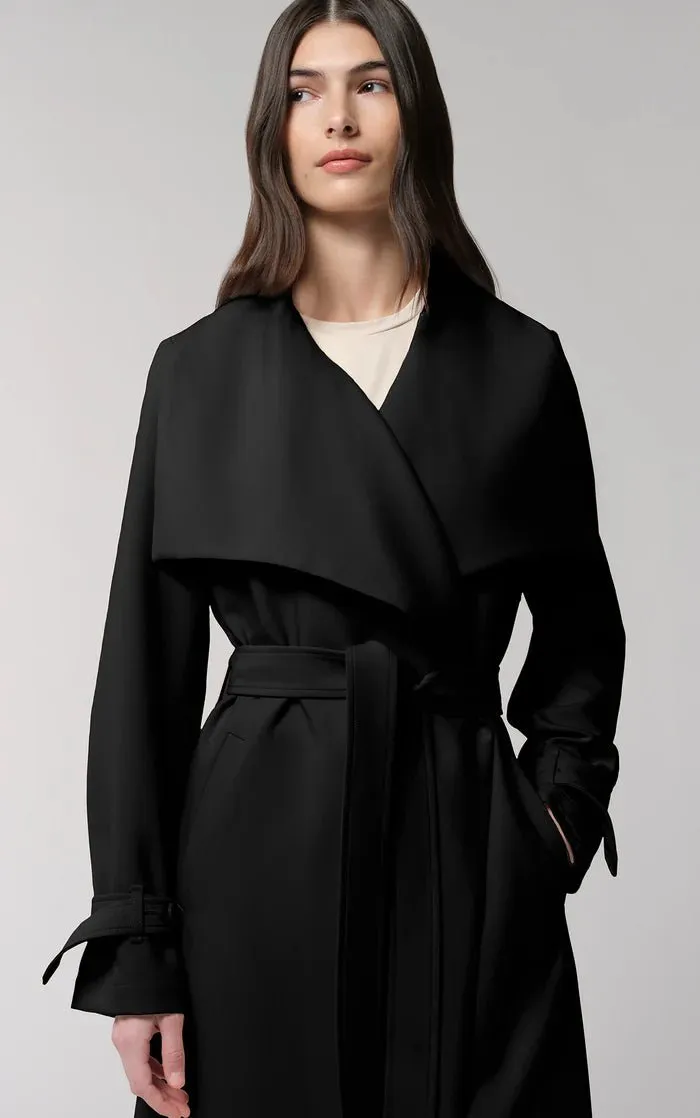 SOIA&KYO OLIVIA - Relaxed-Fit Belted Trench With Cascade Collar