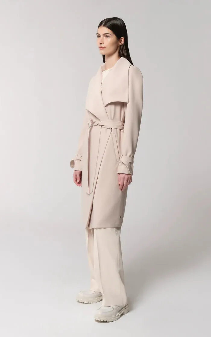 SOIA&KYO OLIVIA - Relaxed-Fit Belted Trench With Cascade Collar