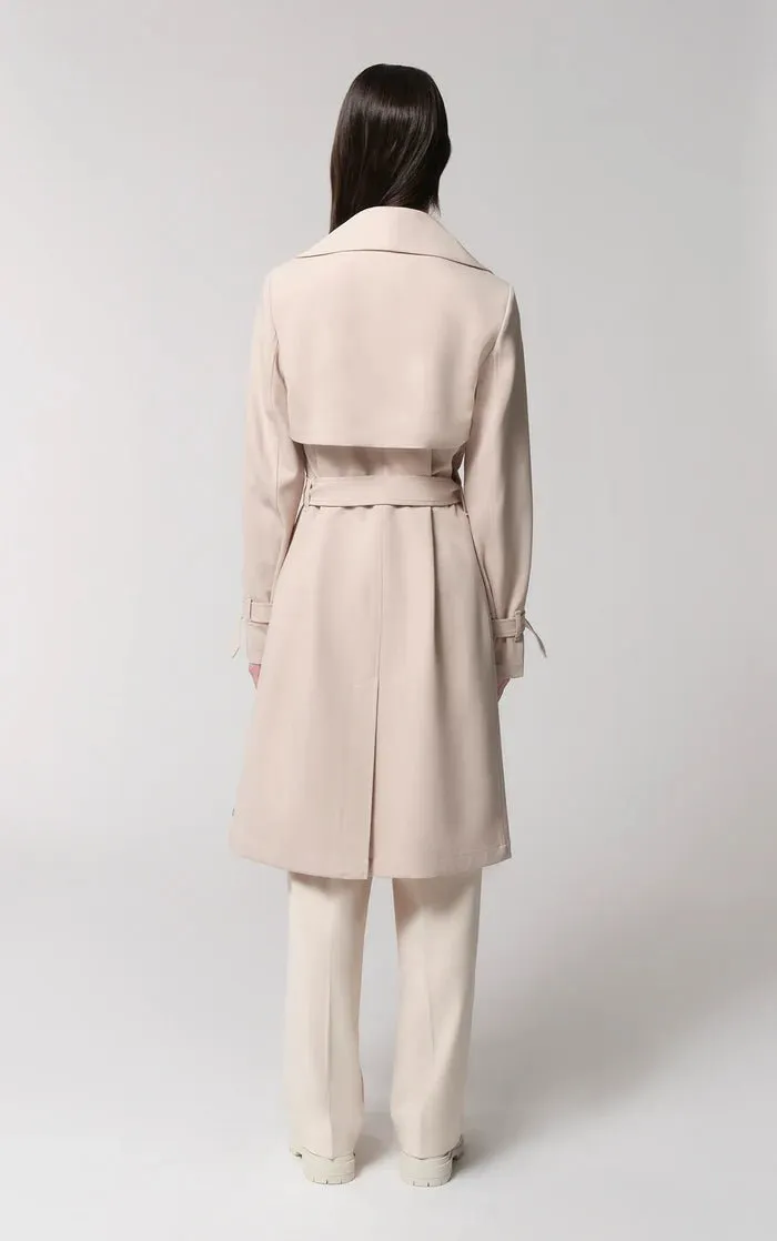 SOIA&KYO OLIVIA - Relaxed-Fit Belted Trench With Cascade Collar