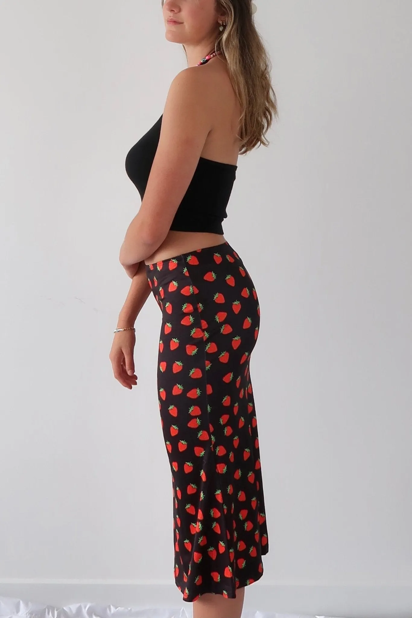 Strawberry baby midi skirt