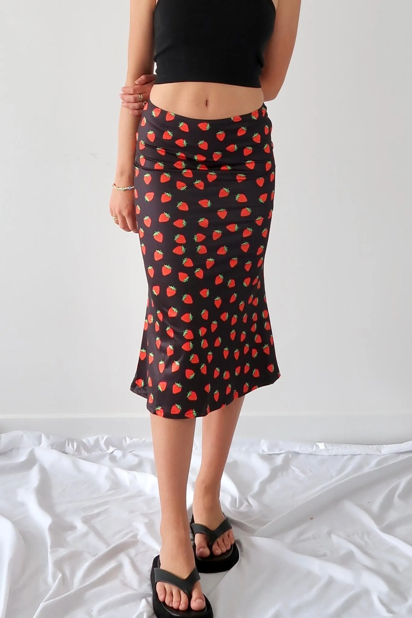 Strawberry baby midi skirt