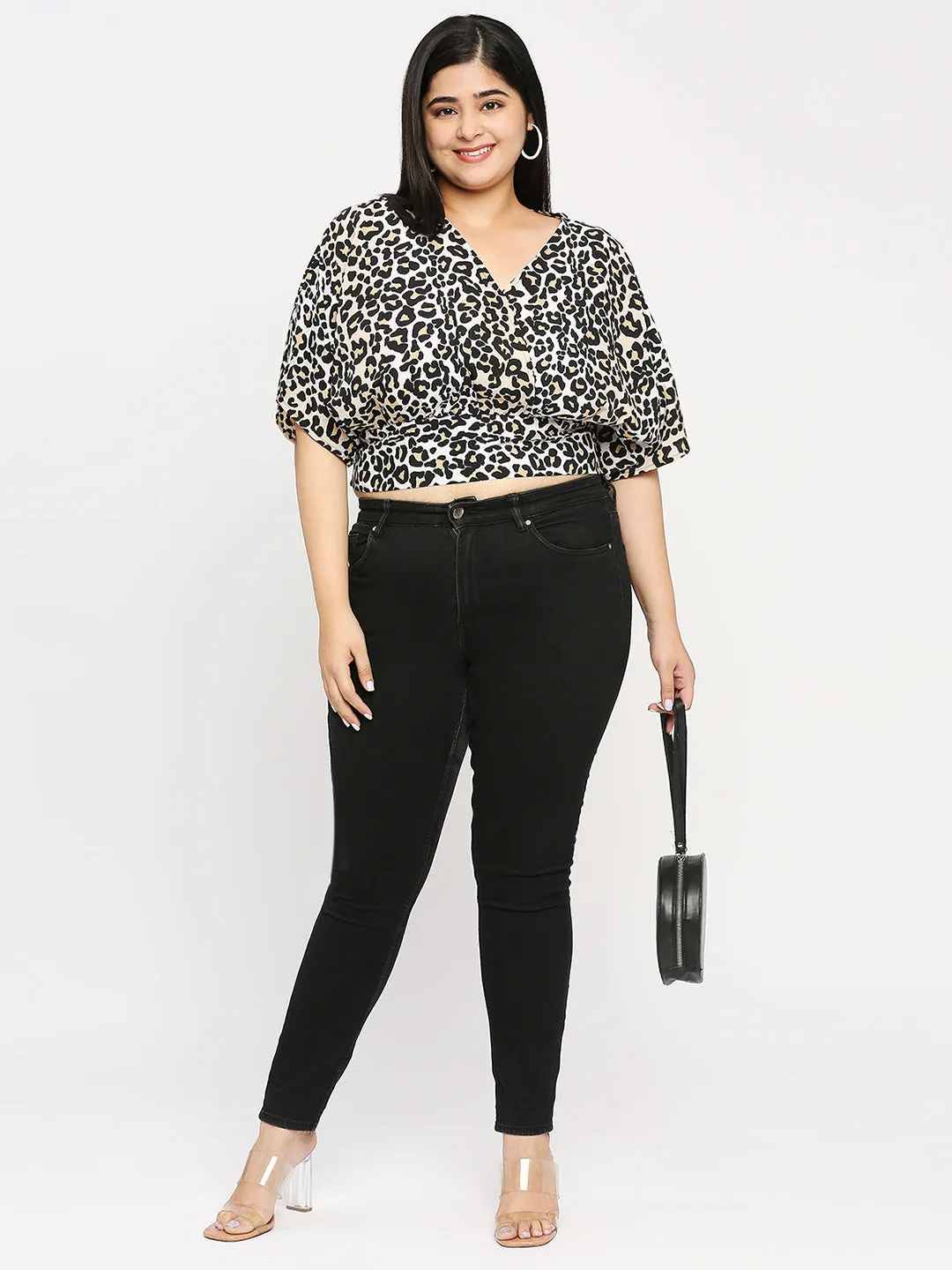 Style Quotient Plus Women Animal Printed Polyester Regular Smart Casual Crop Top