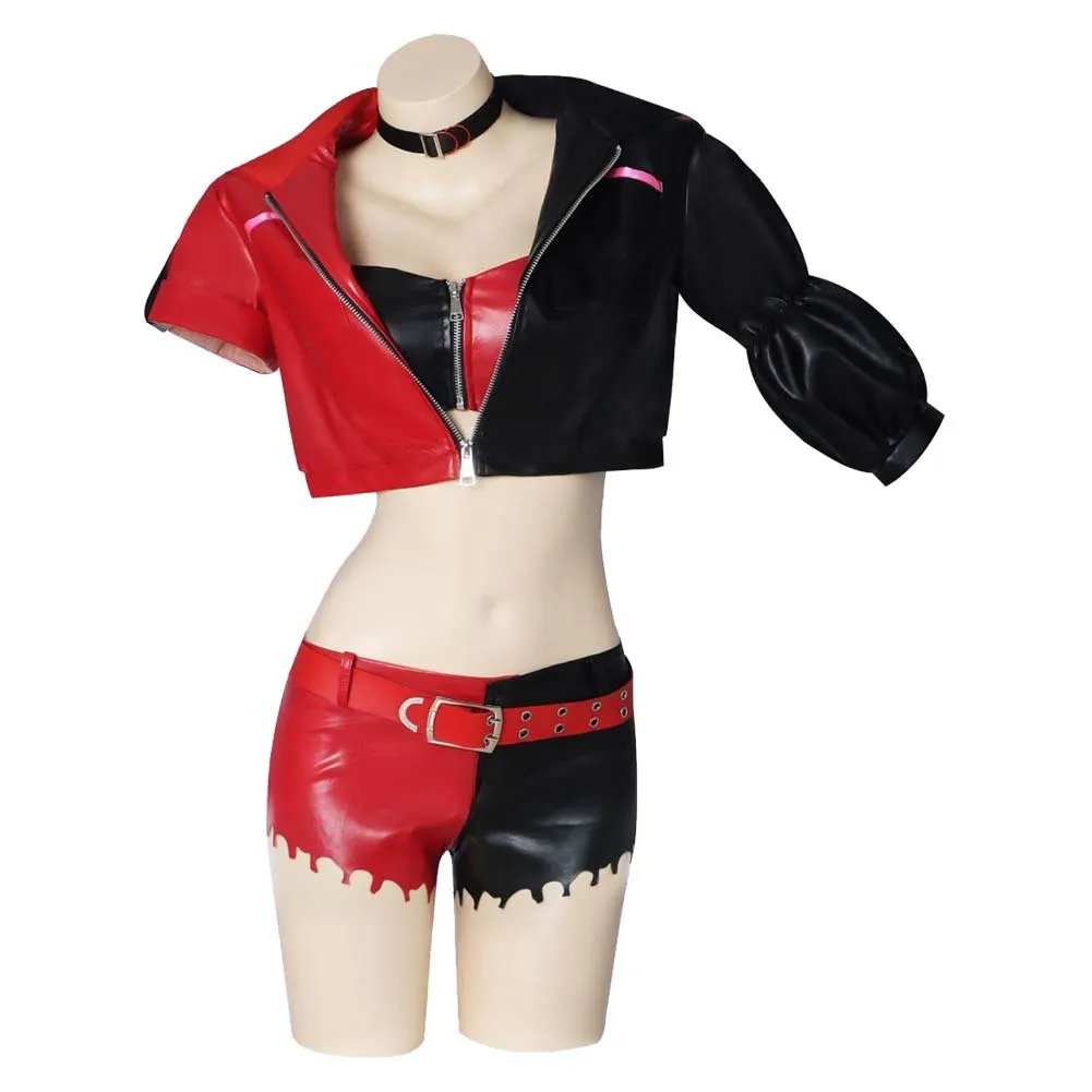 Suicide Squad Isekai 2024 Harley Quinn Women Red And Black Suit Cosplay Costume