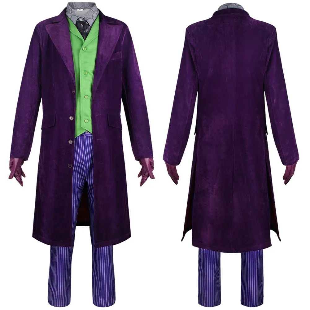 The Dark Knight Joker Cosplay Costume Outfits Halloween Carnival Party Disguise Suits