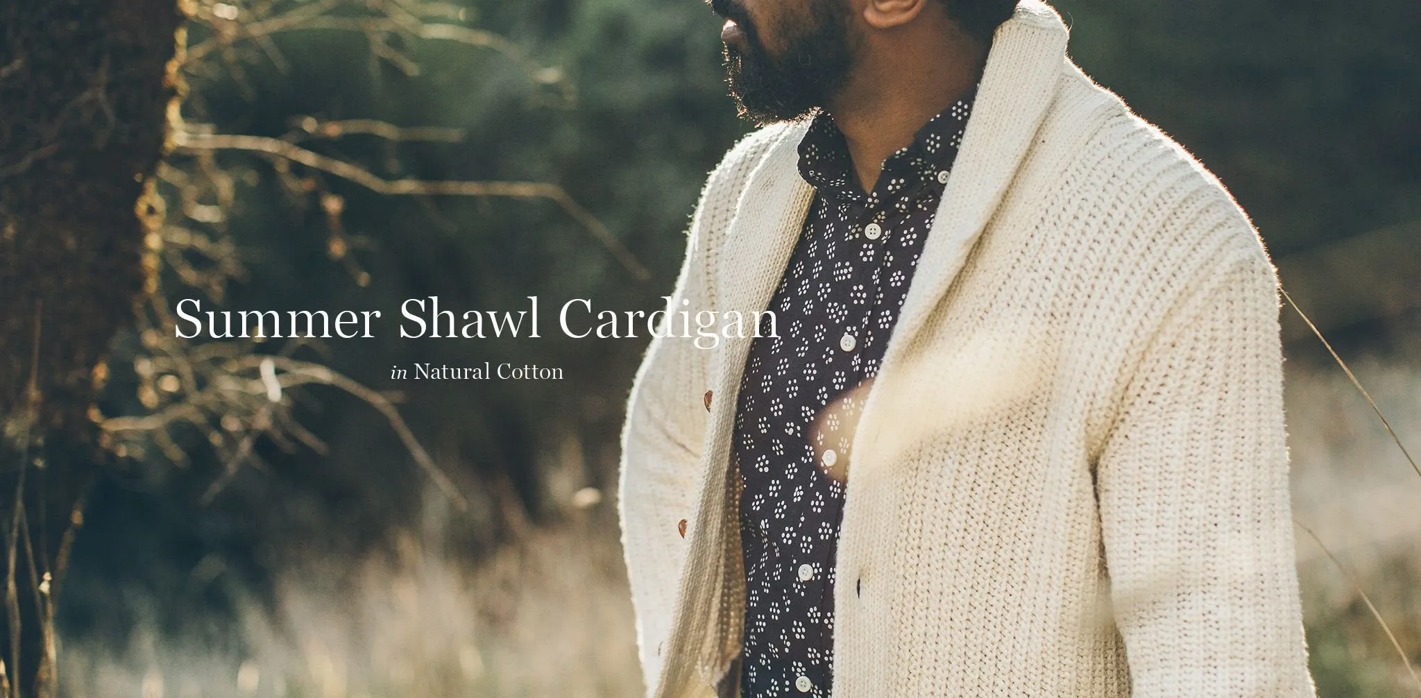 The Shawl Cardigan in Natural Cotton