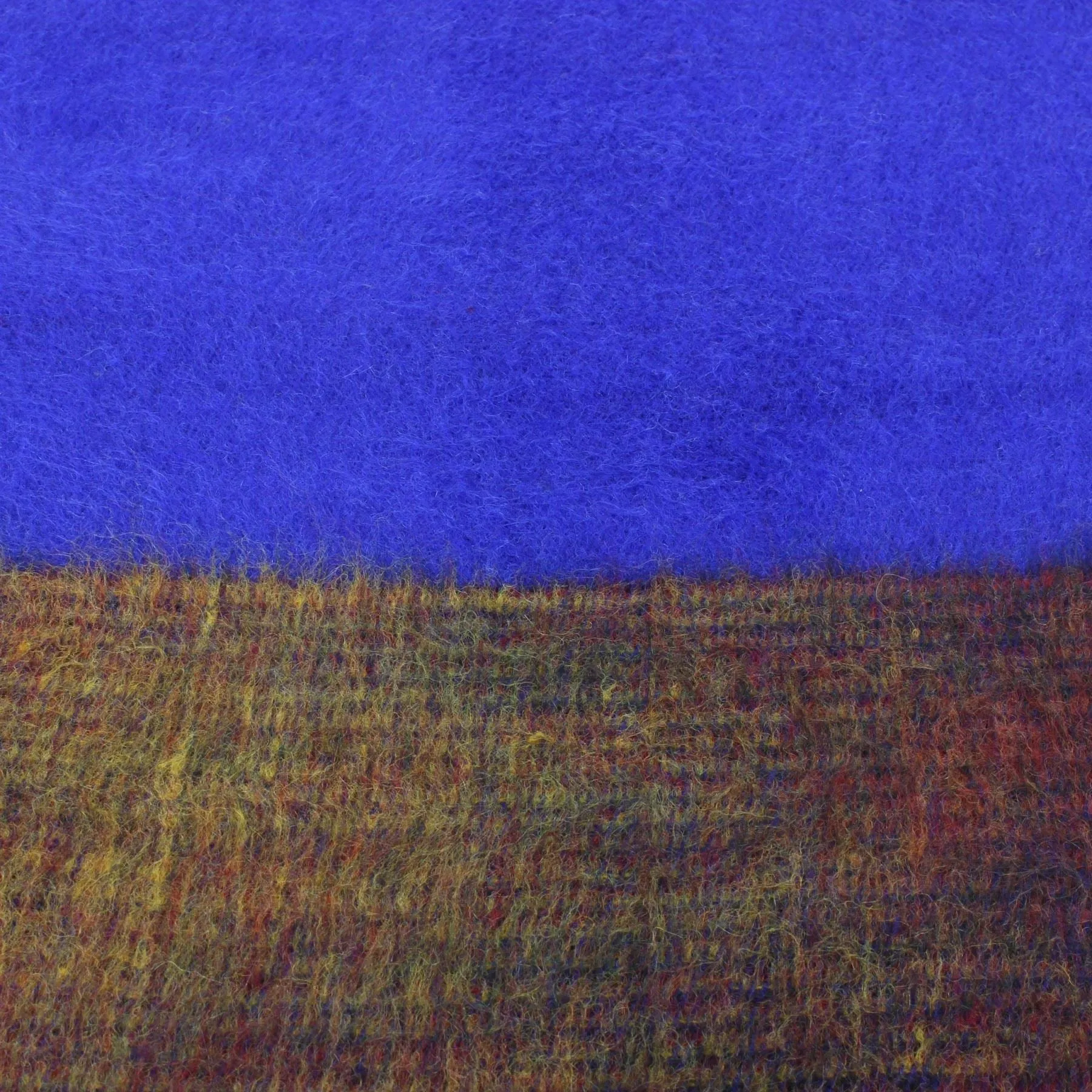 Tibetan Wool Blend Shawl Blanket - Royal Blue with Sunset Reverse